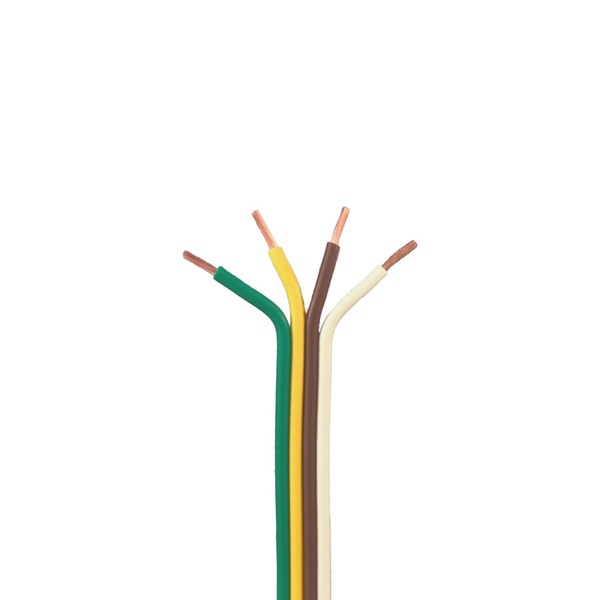 Remington Industries 4 Conductor Trailer Cable, Bonded 16 AWG GPT, White-Brown-Yellow-Green PVC Wires, 100' Length GPT1604RC-9642-100